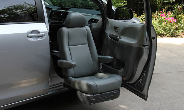 Transfer seat on passenger side of SUV